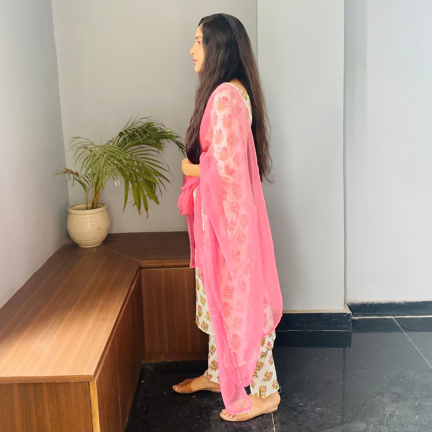 Ivory Block Angrakha Suit Set