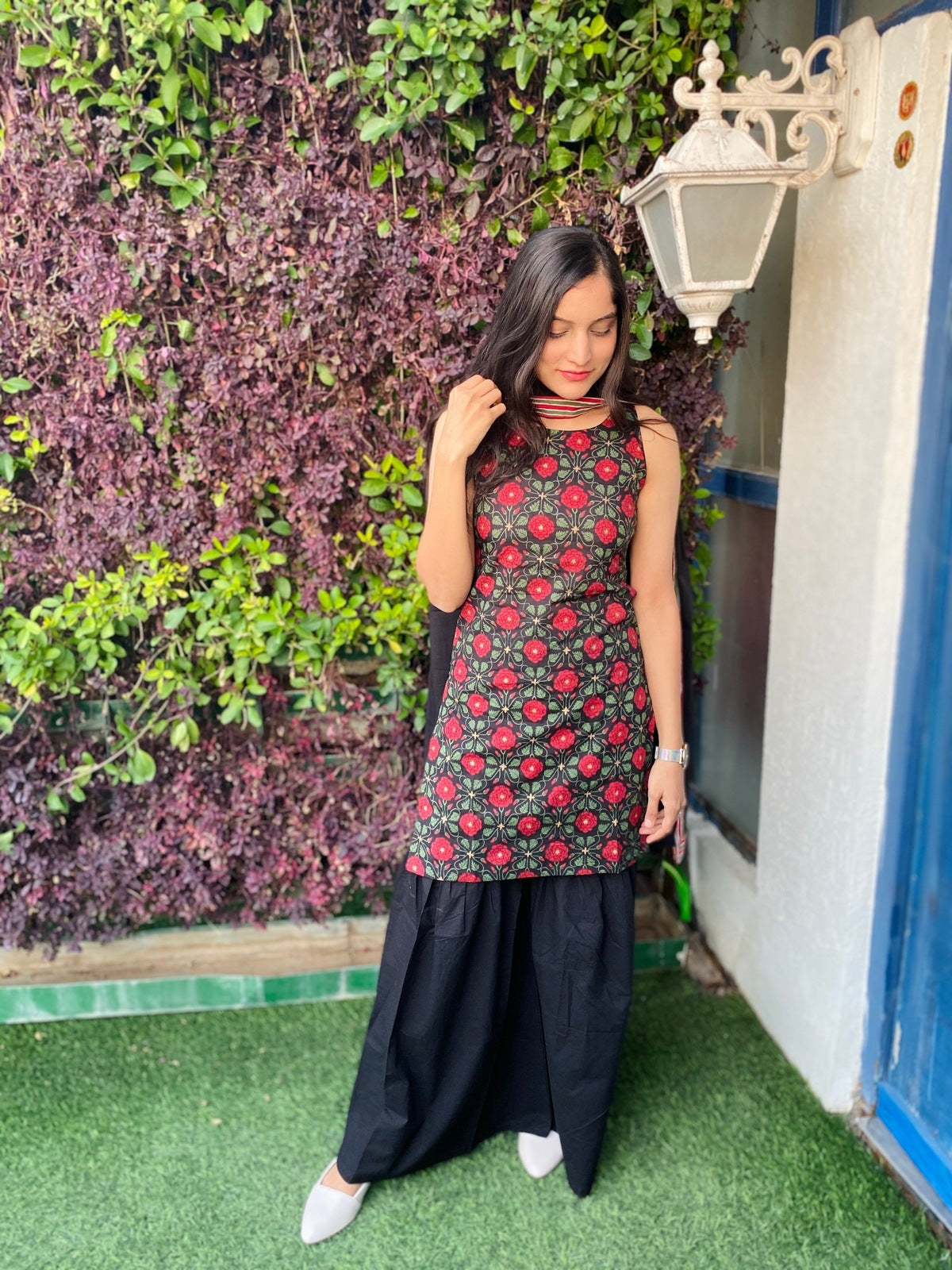Black floral Sharara Set
