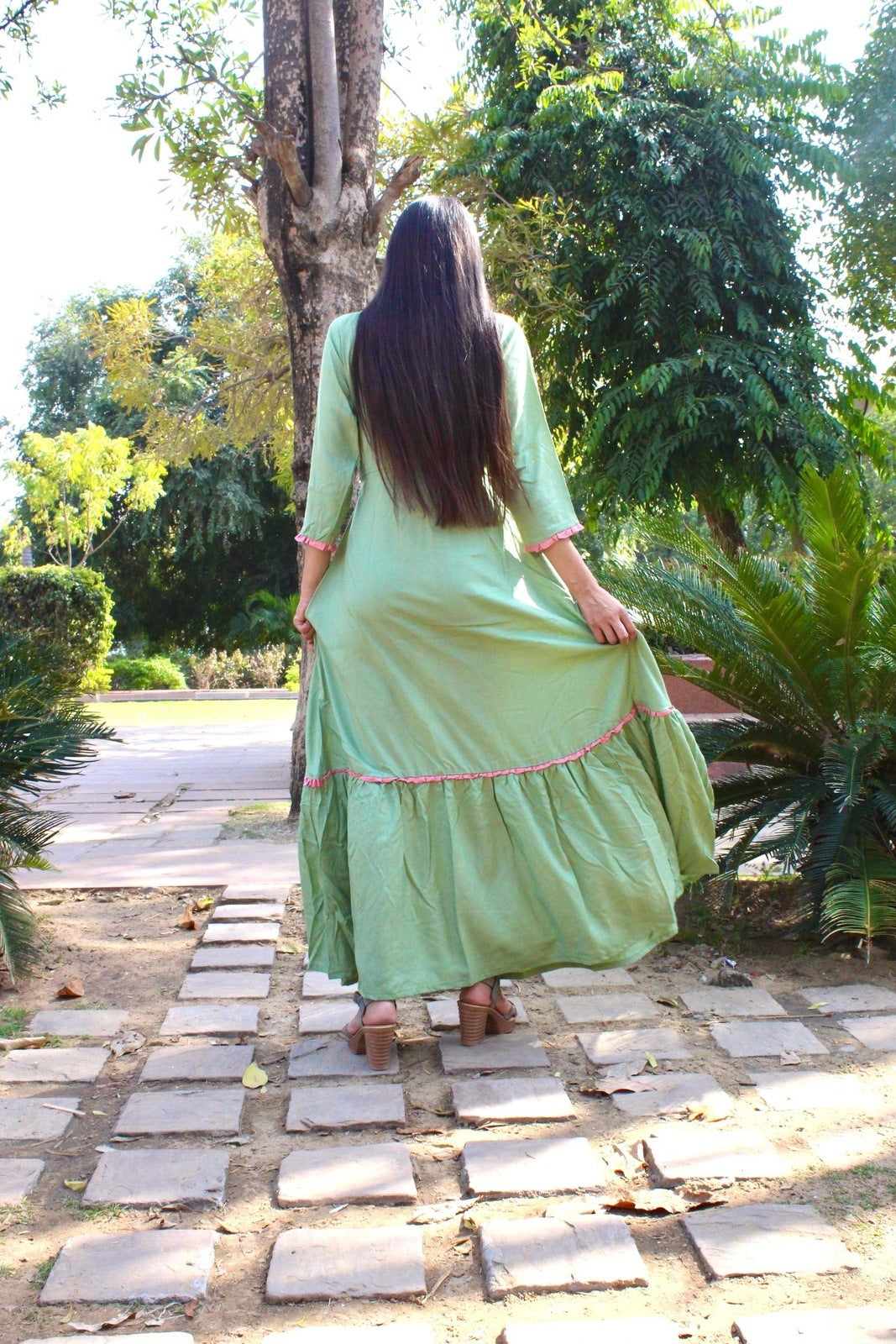 Hues Of Green Tier Dress