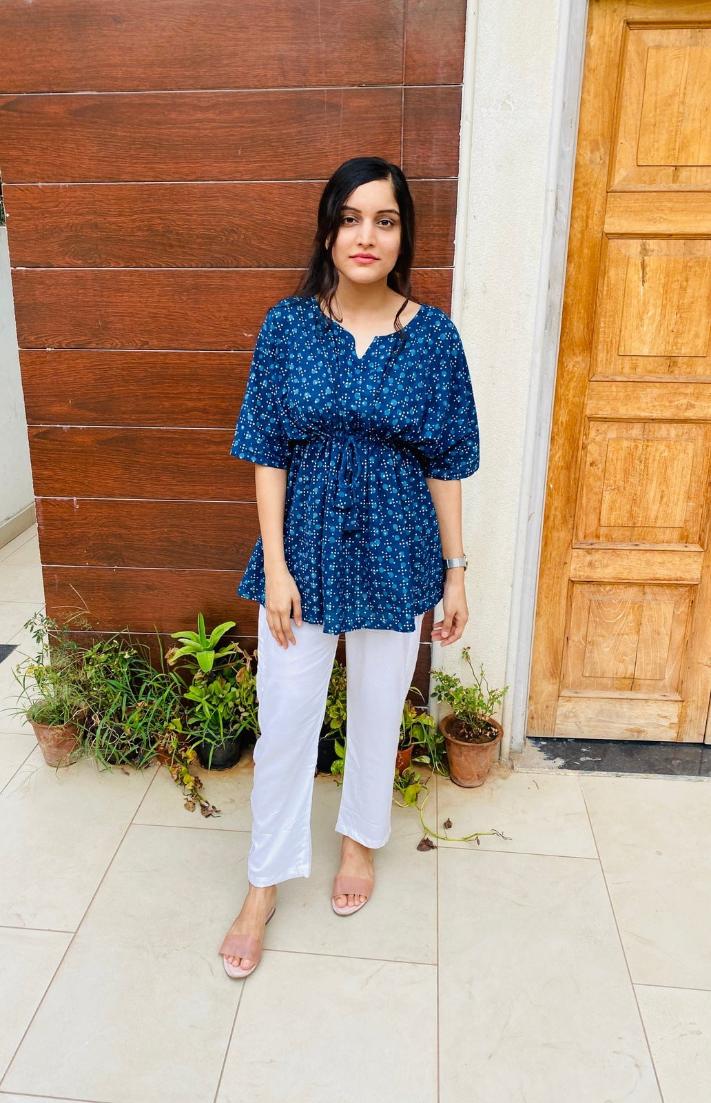 Indigo Dabu Kaftan Kurti