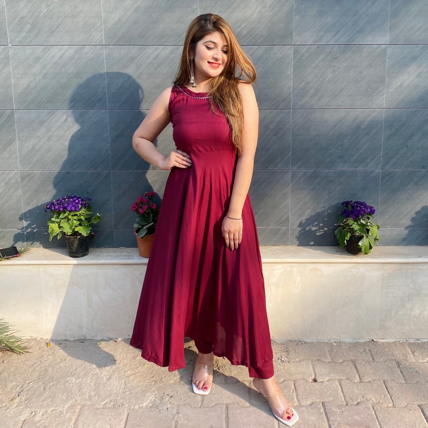 Wine Willow Kurta Set