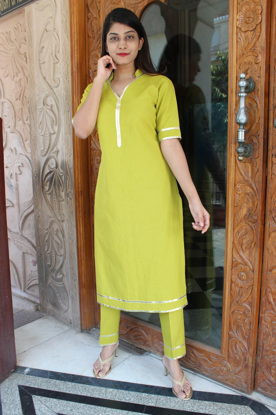 Allure Green Gota Kurta Set