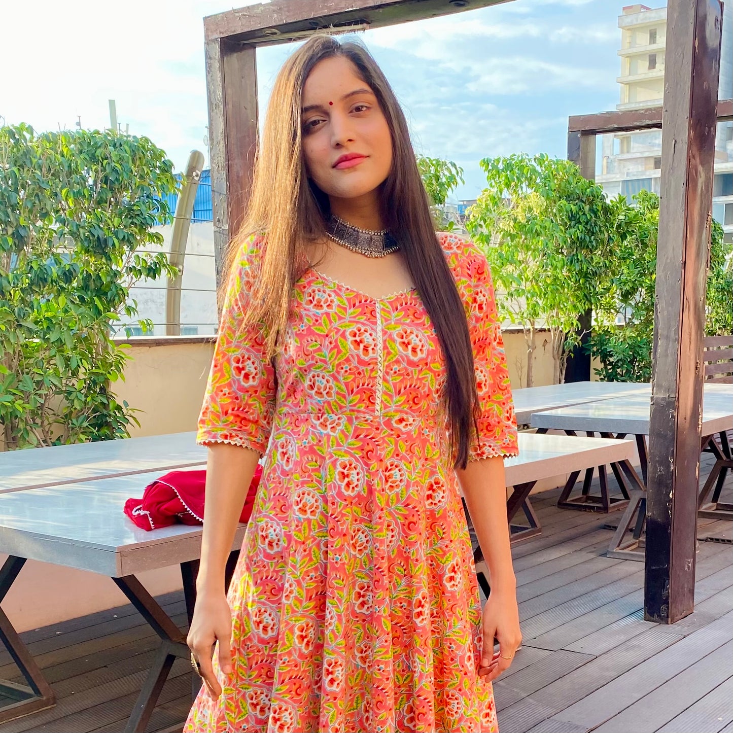 Peach Ciara Kurta Set