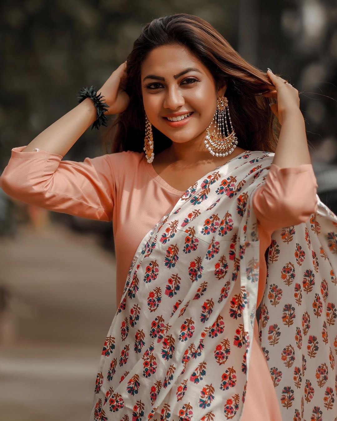 Peach Floral Suit Set