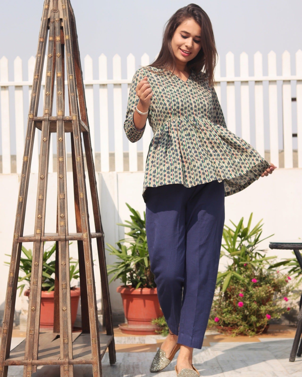 Blue Printed Cord Set