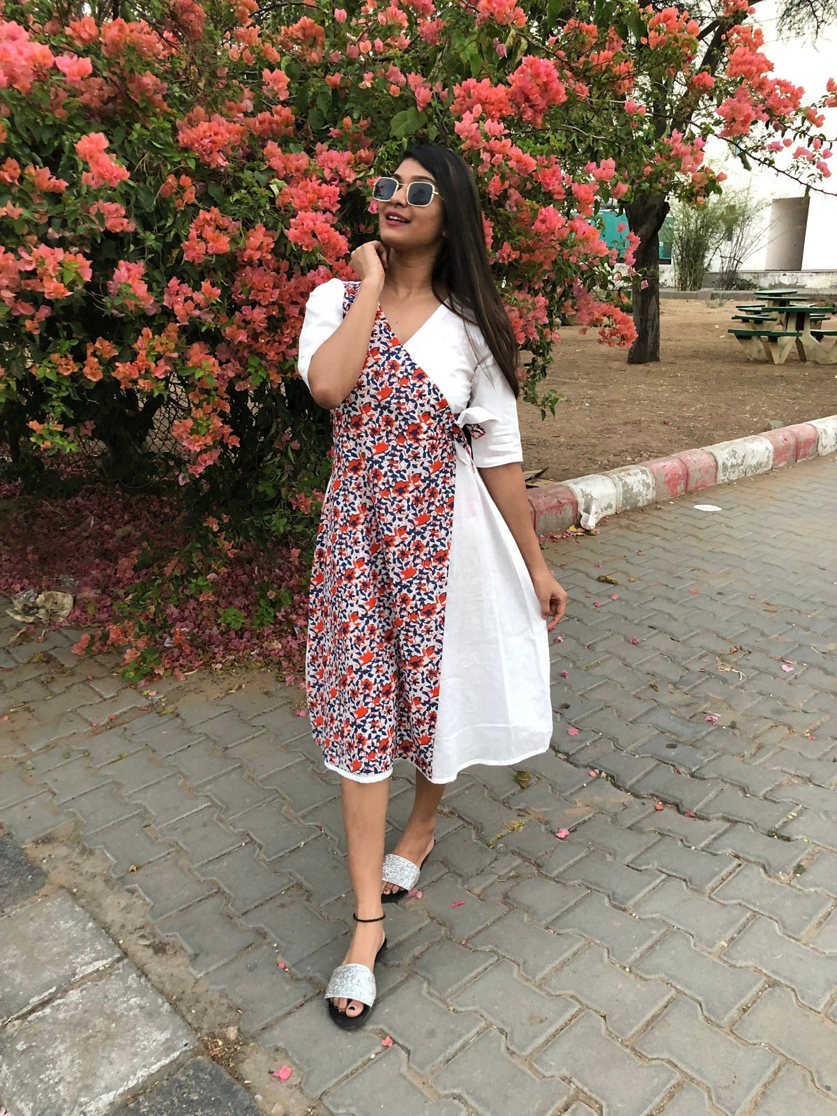 White Rope Tie Summer Dress