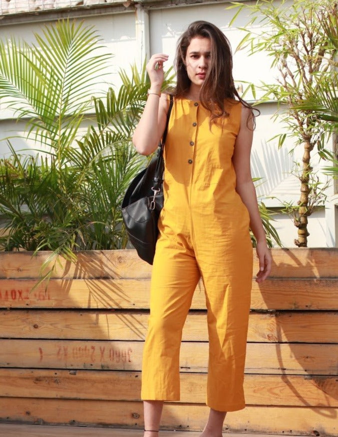 Mustard Basic Jumpsuit