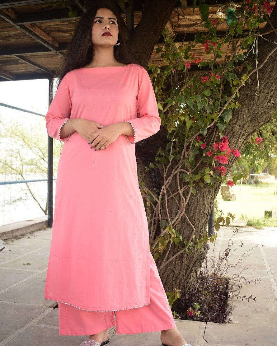 Baby Pink Kurta Set