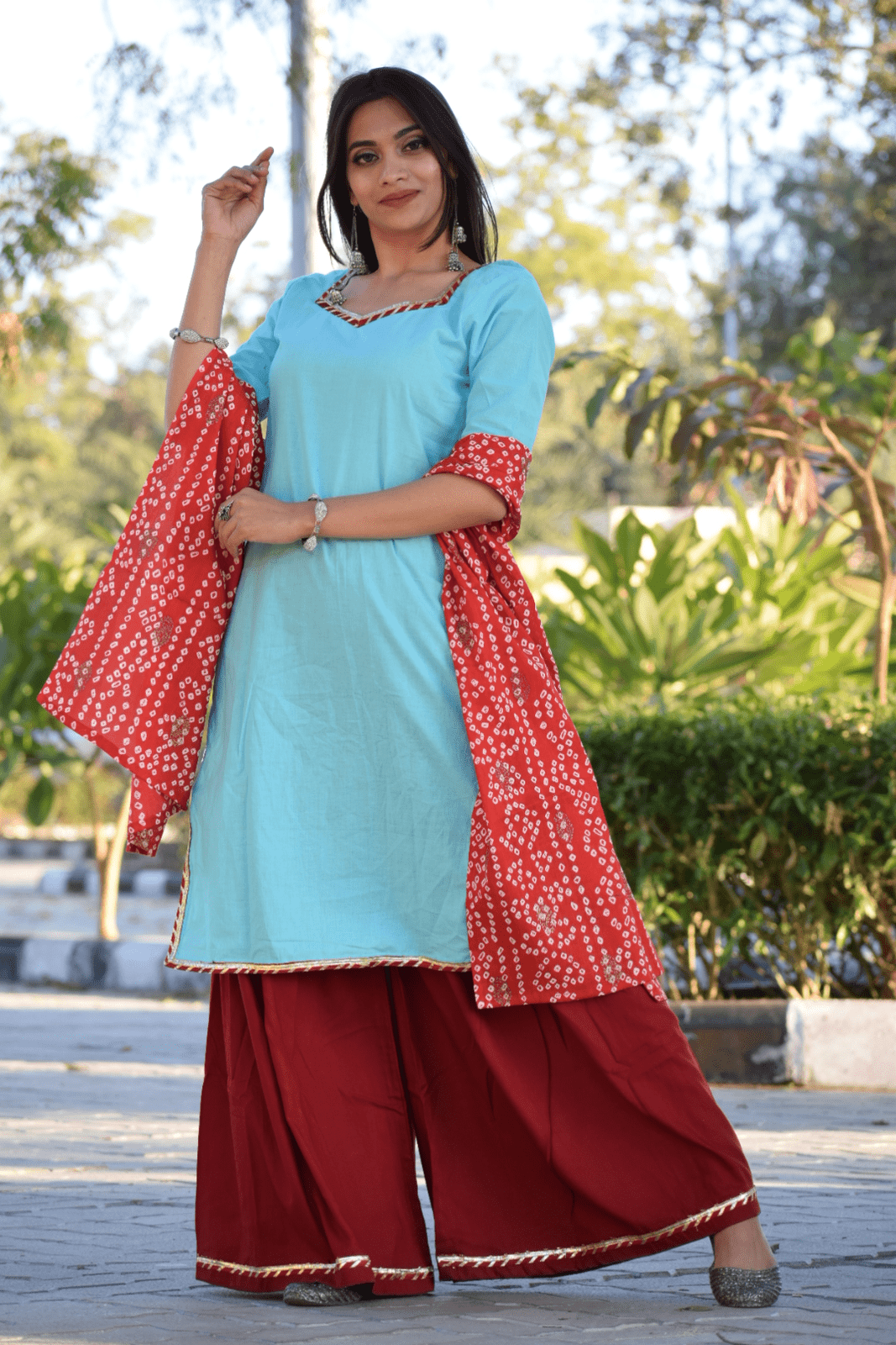 Sky Bhandej Sharara Set
