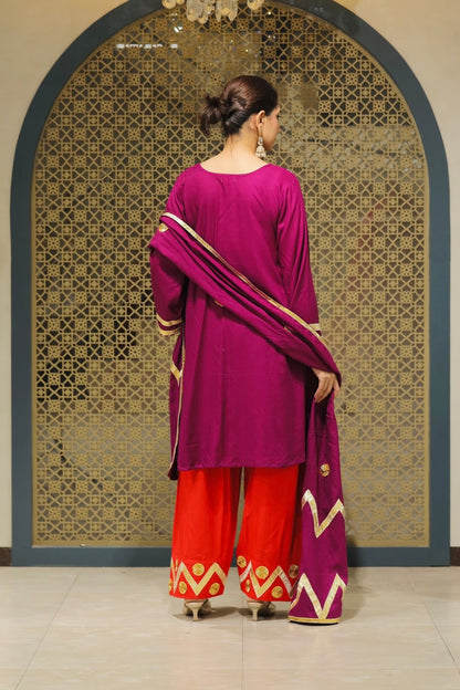 Jamuni Choga With salwar & Dupatta Suit Set
