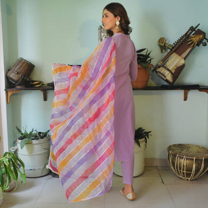 Lavender Organza Suit Set