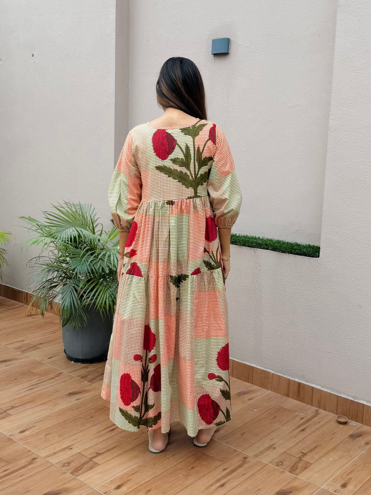 Rose Checked Dress