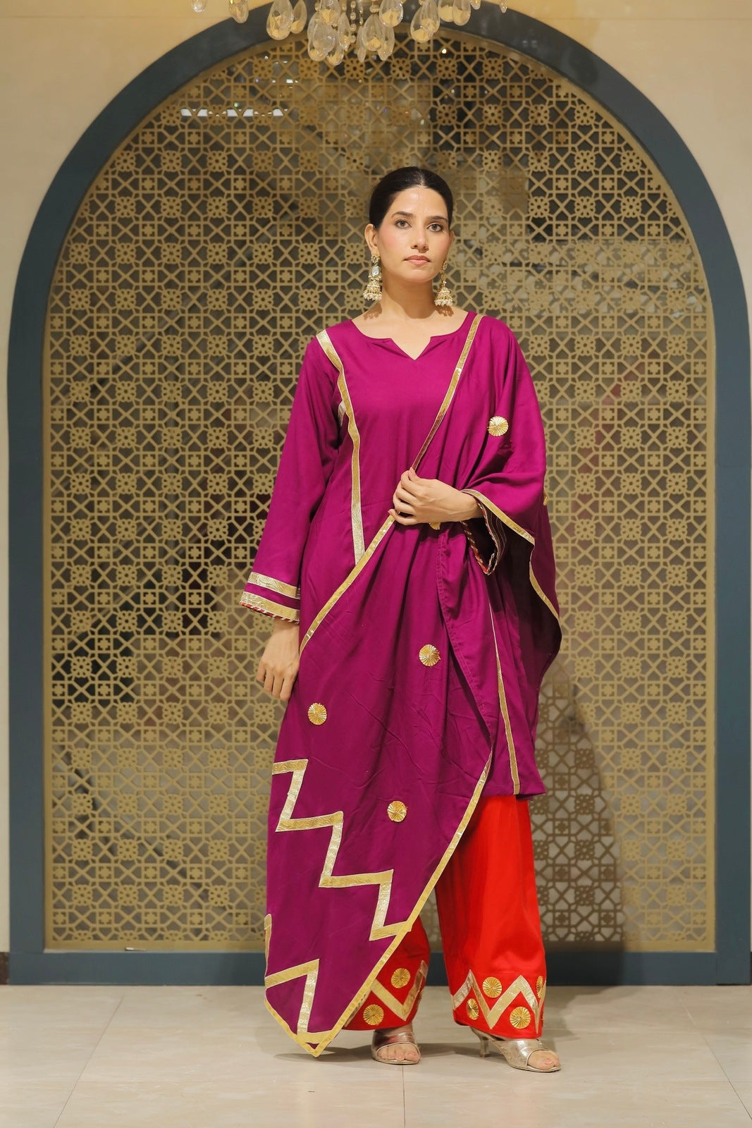Jamuni Choga With salwar & Dupatta Suit Set