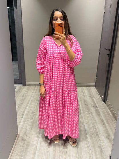 Pink Checked Dress