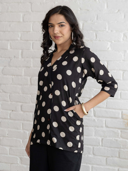 Black Polka Dot Cord Set
