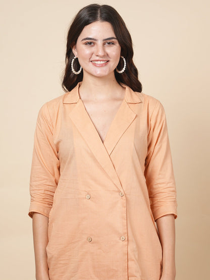 Peach Blazer Cord Set