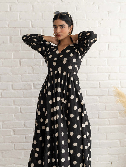 Black Polk Dot Dress