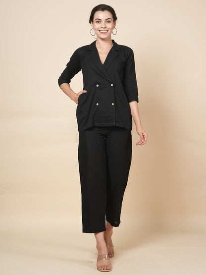 Black Blazer Cord Set