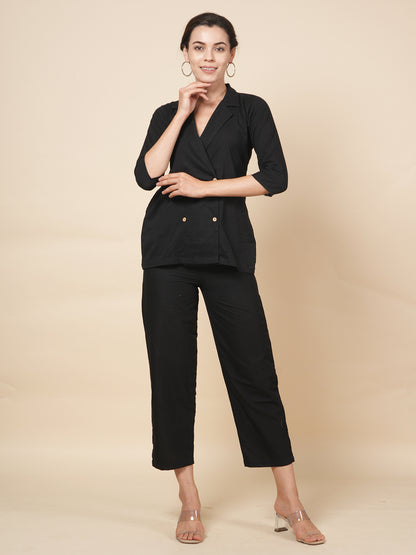 Black Blazer Cord Set