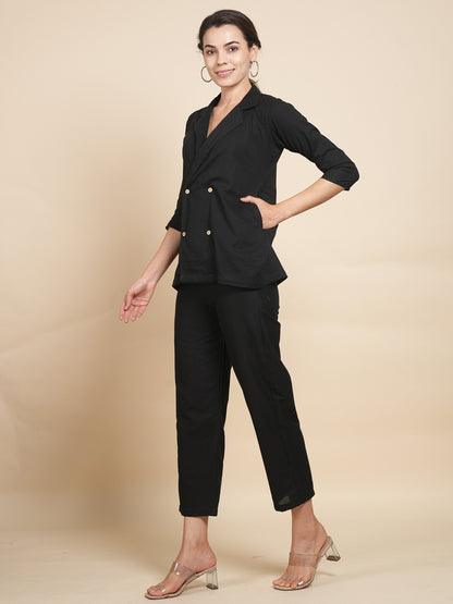 Black Blazer Cord Set