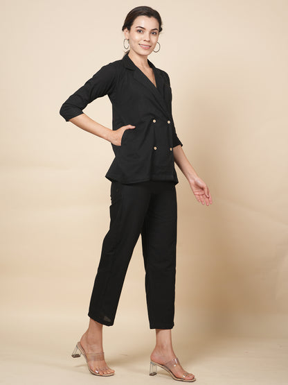 Black Blazer Cord Set