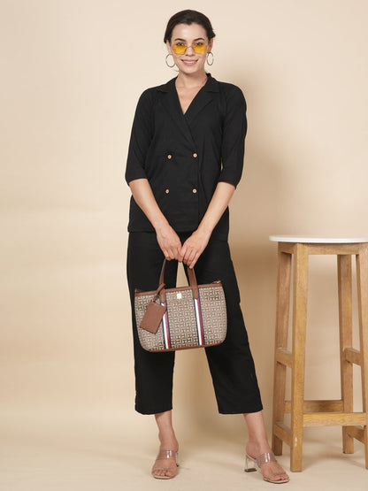 Black Blazer Cord Set