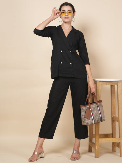 Black Blazer Cord Set