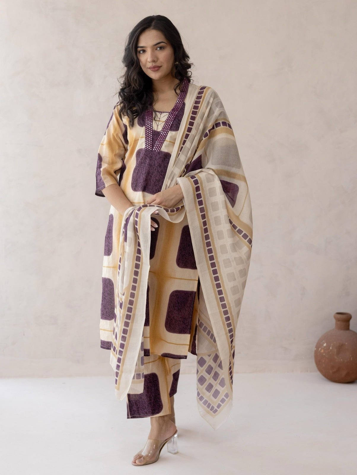 Lilac Colorblock Suit Set – Label Krisha