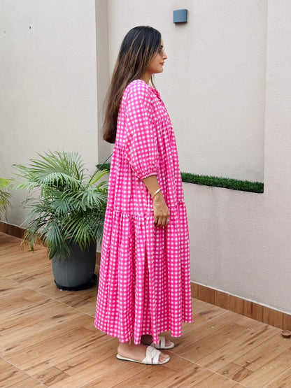 Pink Checked Dress