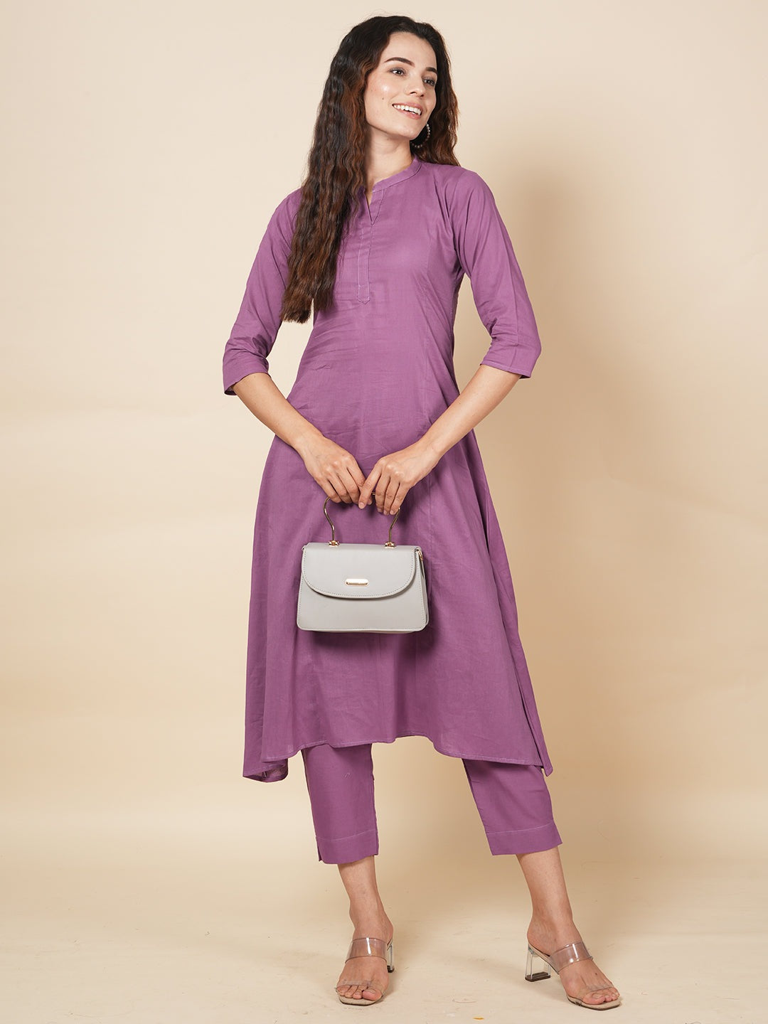 Purple Kali Kurta Set