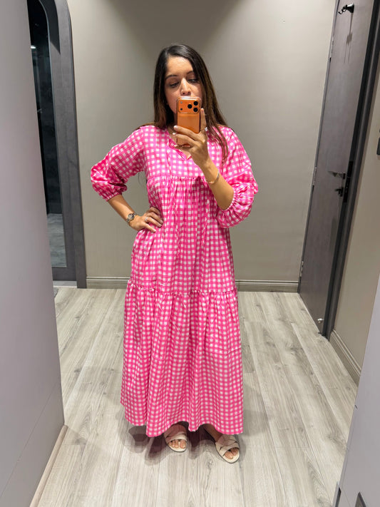 Pink Checked Dress