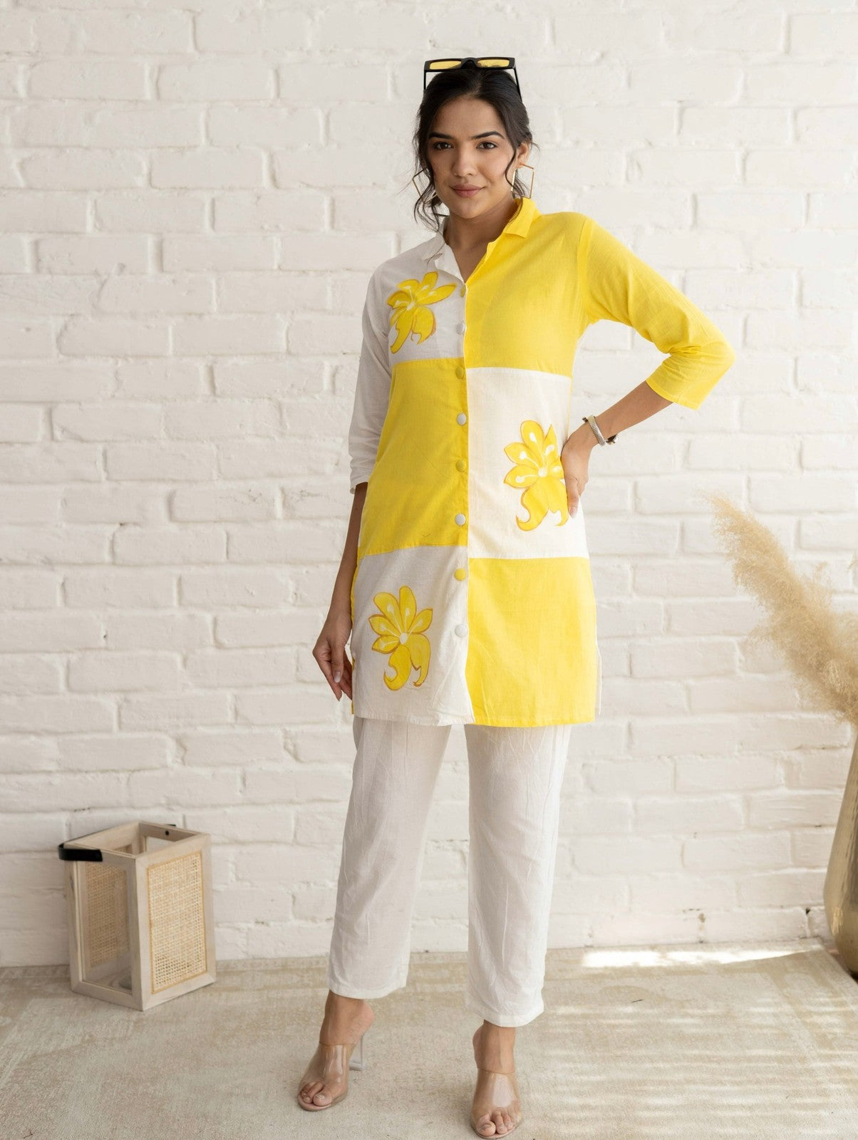 Yellow Handpainted Cord Set