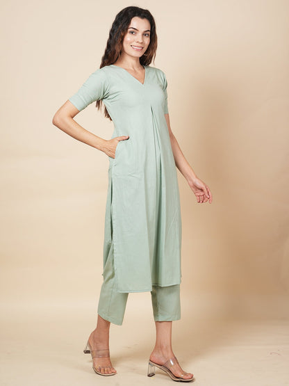 Sky Green Organic Kurta Set