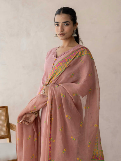 Mauve Cotton Suit Set