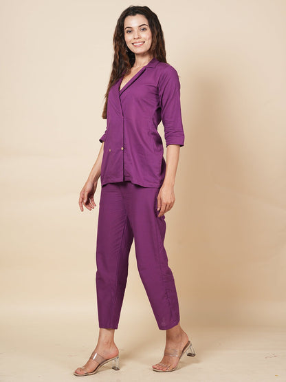 PURPLE BLAZER CORD SET