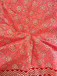 Pink Jal Handblock Cotton Fabric