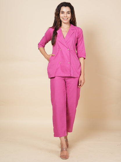 Pink Blazer Cord Set