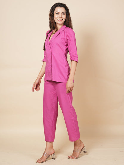 Pink Blazer Cord Set