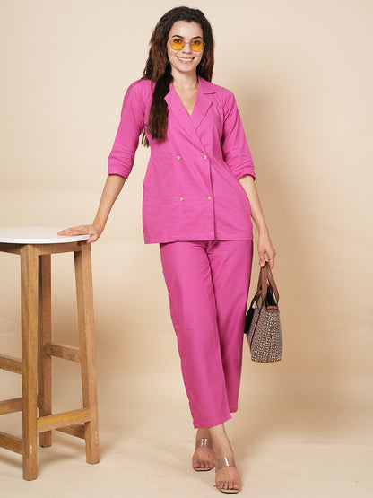 Pink Blazer Cord Set