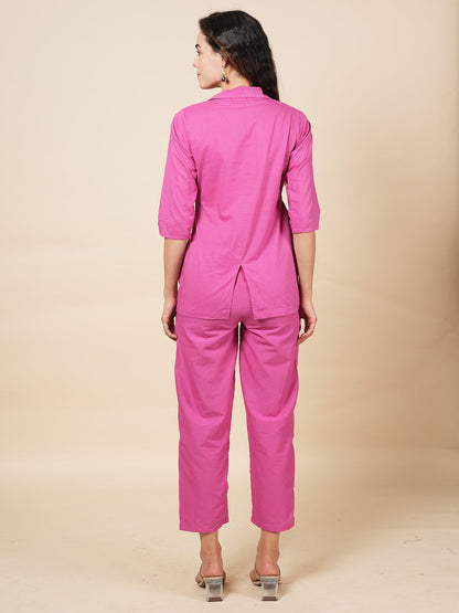 Pink Blazer Cord Set