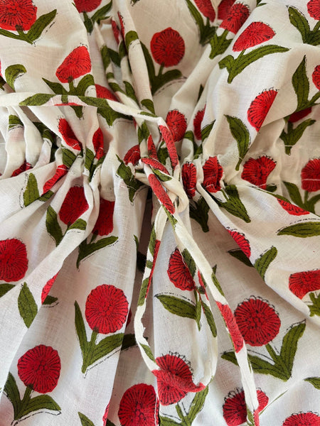 Organic White Rose Cotton Fabric