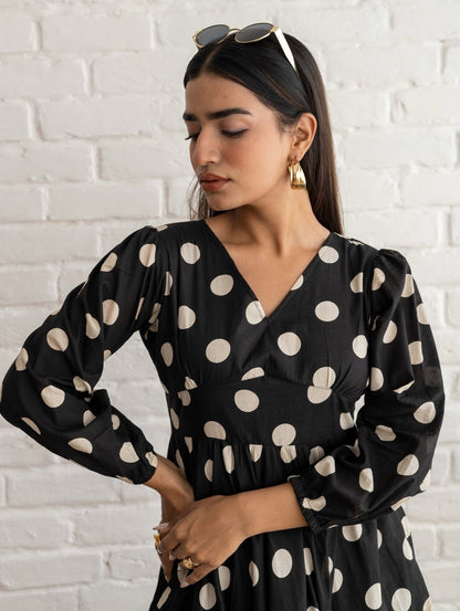 Black Polk Dot Dress
