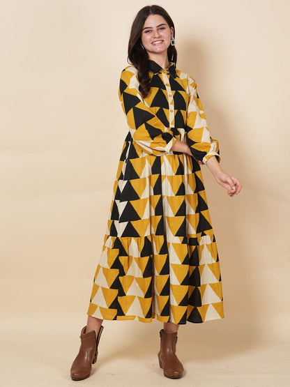 Pyramid Printed Dress