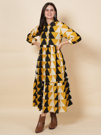 Pyramid Printed Dress