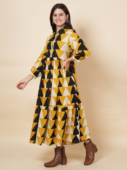 Pyramid Printed Dress