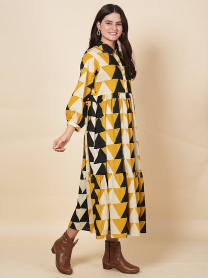 Pyramid Printed Dress