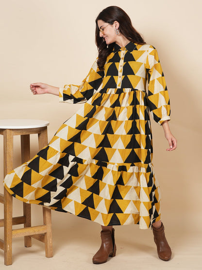 Pyramid Printed Dress