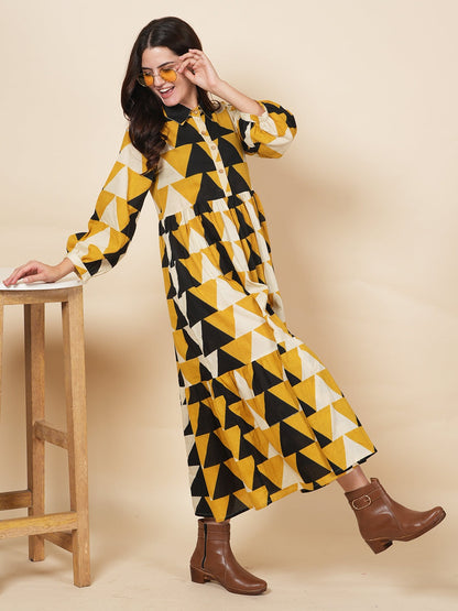 Pyramid Printed Dress