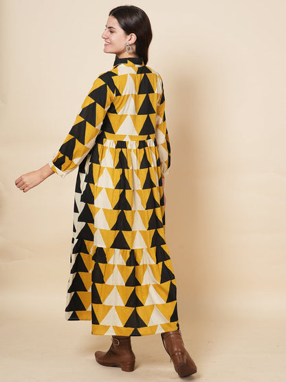 Pyramid Printed Dress