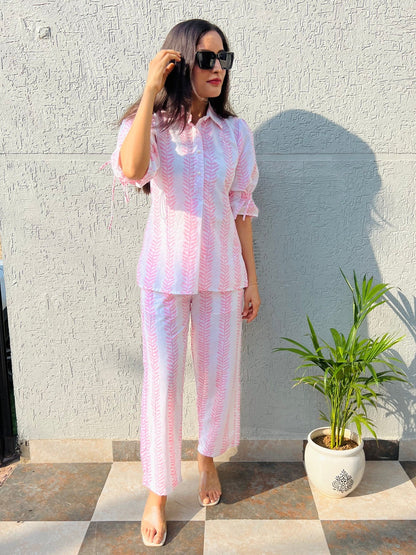 Leafy Pink Cord Set
